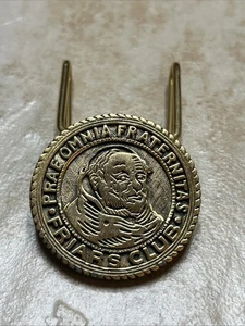 Rare Friars Club Money Clip Prae Omnia Fraternity's Gold Tone Engraved - Picture 1 of 10