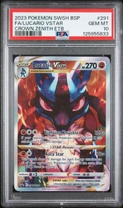 PSA 10 LUCARIO VSTAR SWSH291 CROWN ZENITH ETB BLACK STAR PROMO POKEMON GEM MINT - Bild 1 von 2