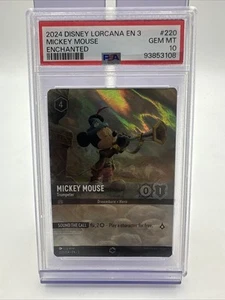 Disney Lorcana EN3 2024 Encantado #220 Mickey Mouse PSA 10 GEMA COMO NUEVO - Imagen 1 de 2