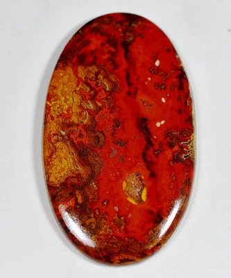 Piedra preciosa cabujón ovalado de ágata costura roja diseñador natural 86 quilates 5X31X54 mm HX 02 Foto 1 de 4