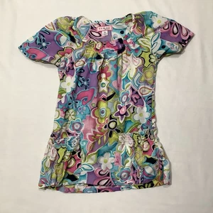 Blusa Médica Koi by Kathy Peterson para Mujer XS Estampado Floral Bolsillos de Algodón - Imagen 1 de 7