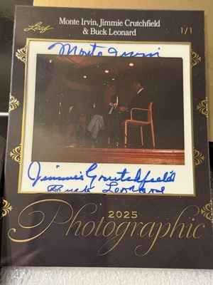 Hoja fotográfica 2025 1/1 Monte Irvin, Jimmie Crutchfield, Buck Leonard automático Foto 1 de 2