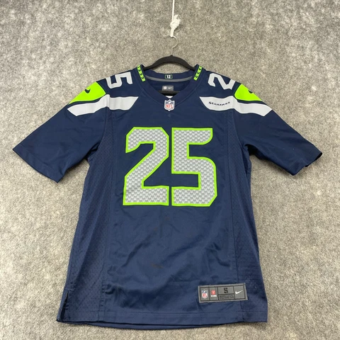 Seattle Seahawks Jersey Mens Small Blue Printed On Field Richard Sherman Nike Cover