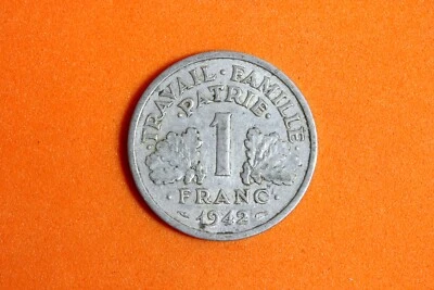 1942 France 1 Franc Aluminum Coin #M16919 - Image 1 of 2