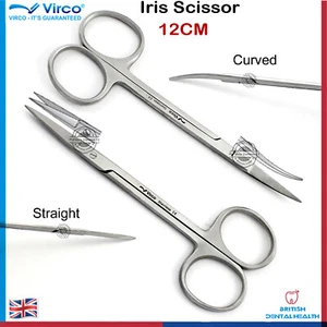 IRIS GUM SCISSORS CURVED/STRAIGHT SHARP FINE TIP SURGICAL DENTAL GERMAN STEEL - Picture 1 of 12