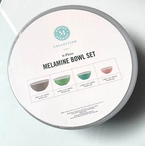 Martha Stewart Collection 8-Piece Melamine Bowl Set Kitchen Light Brand New - Picture 1 of 8
