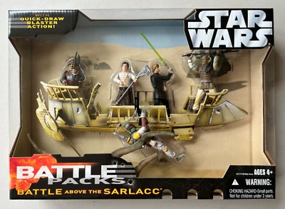Star Wars Battle Pack Battle Above the Sarlacc 3.75" Figures Boba Fett Han Luke - Image 1 of 4