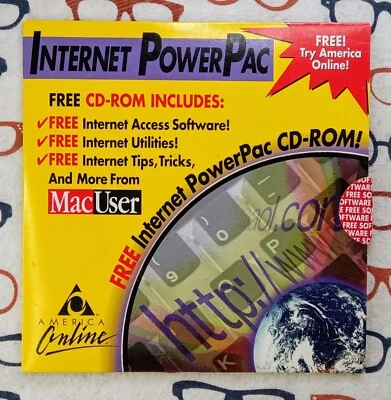 America Online Internet Power Pac 1995 Macintosh CD-ROM MacUser Magazine - Image 1 of 3