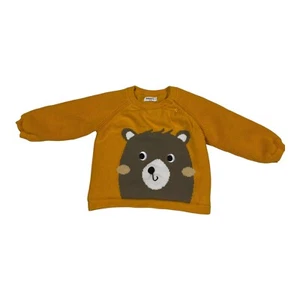 Balabala Baby Sweater 80 18-24 Months Bear Embroidered Eyes Goldenrod Yellow - Picture 1 of 5