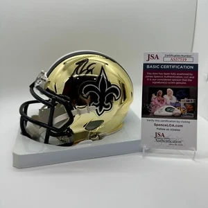 Drew Brees handsignierter New Orleans Saints Gold Chrome Alt Mini Helm signed JSA - Bild 1 von 8