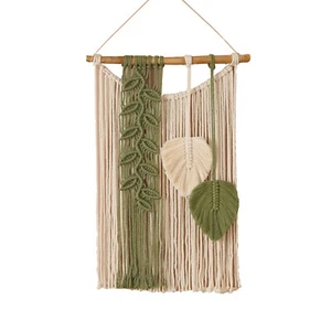 Boho Handmade Wall Hanging Tassels Leaf Tapestry Macrame For Electric Meter Box - Picture 1 of 11
