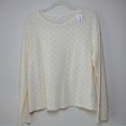 Old Navy Womens Long Sleeve Floral Lace Top Cream Size XL
