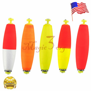 10pcs Cigar Floats Bobbers Fishing 3'' Weighted Snap-onFreshwater Saltwater