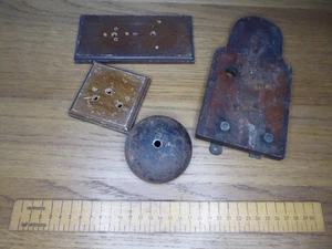 Antique Wooden Wall bell parts / Door Bell / Telephone Bell / Wood switch plates - Picture 1 of 21