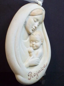Placo de decoración de pared de porcelana Holy Mother Mary bebé bisque alegría - Imagen 1 de 6
