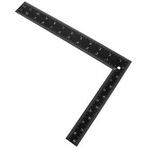 Black Right Angle Steel Ruler Carpentry Multi-purpose Construction - Picture 1 of 12