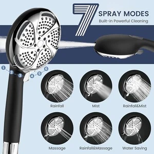 FEELSO Filtered Shower Head with Handheld High Pressure 7-Spray Rain Showerhead - Picture 1 of 9