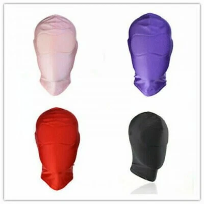 Balaclava Spandex Padded Blindfold Eyes Face Mask Open Mouth Head Hooded Costume - Image 1 of 4