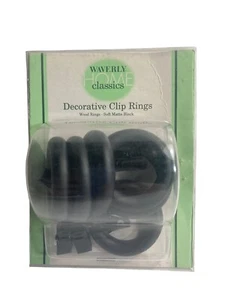 "Juego de 6 anillos de varilla de cortina con clip Waverly Kirsch de colección negro mate suave 1 7/8" - Imagen 1 de 5