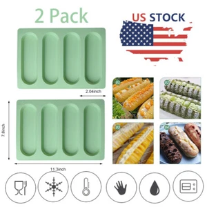 2Pcs Loaf Bread Cake Baking Mold Hot Dog Pun,Pound Cake Silicone Mold Rectangle - Picture 1 of 13