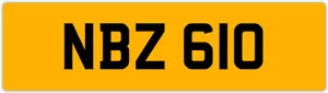 NBZ 610 N 3x3 DATELESS PRIVATE NUMBER PLATE NAT NAD NADIA NEL NEIL NIALL NINA NS - Picture 1 of 1