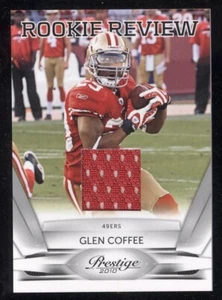 19 GLEN COFFEE 2010 PRESTIGE ROOKIE REVIEW MATERIALS 49ERS NFL FOOTBALL - Picture 1 of 2