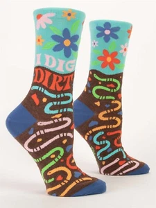 Calcetines cortos azules Q para mujer I Dig suciedad talla 5-10 flores coloridas jardinería - Imagen 1 de 2
