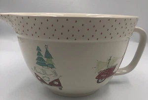 The Bakeshop Mixing Bowl Retired Winter Camping Trees Truck Christmas Volkswagen - Picture 1 of 6