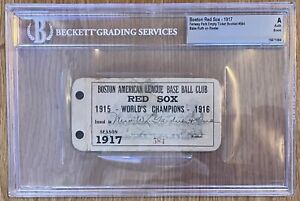 1917 BOSTON RED SOX TICKET BOOKLET ONLY/BABE RUTH ON ROSTER/ISSUED 2 GARDNER BGS