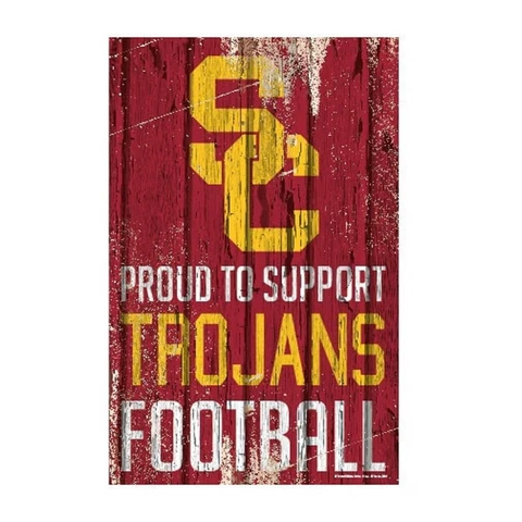 USC Trojans 11"x17" Proud to Support Wood Sign [NEW] NCAA Banner Wall Cover