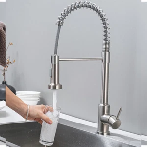 Modern Kitchen Sink Mixer Taps Swivel Spout Single Lever Tap Mono Chrome Faucet - Picture 1 of 16