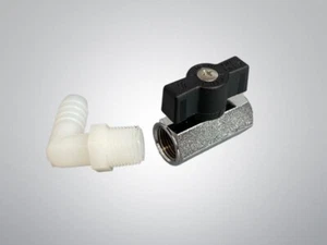 Hypro Mini Ball Valve 3/8 in. Diameter Female Threaded with Tee Handle and Elbow - Picture 1 of 7