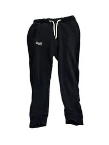 Super Dry Orange Label Co Jogger Black Fleece Lined Sweatpants Slim Fit Small - Picture 1 of 5