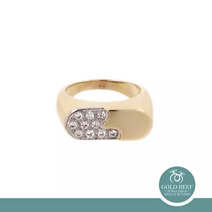 Cluster Diamond Cocktail Ring 14K Two-Tone Gold 0.50 CTW Size 7.25 Estate - Picture 1 of 5