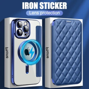 Funda para iPhone 16 15 14 13 17 Pro Max MagSafe Ranura Magnética para Tarjeta Cartera Cubierta - Imagen 1 de 25