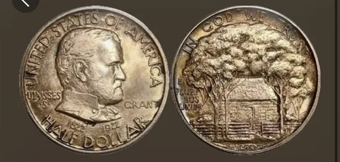 1922 Grant Commemorative Half Dollar, Choice BU Gem, Bright Luster, Unc Cover
