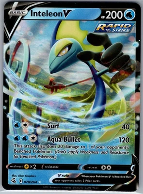 Inteleon V 078/264 SWSH08: Fusion Strike - Pokemon Card - NM - Image 1 of 2