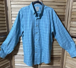 LL Bean Herren Kennebunk faltenfrei traditionelle Passform blau kariert Sport Hemd Lg - Bild 1 von 6