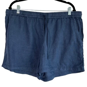 Tommy Bahama Damen Leinen Easy Short Blau Gr. XL New England Coastal Preppy - Bild 1 von 5