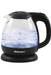 Elite Gourmet EKT1001B Electric BPA-Free Glass Kettle, Cordless 360° Base, - Picture 1 of 7