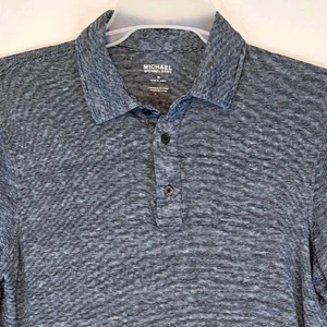 Camisa Polo Michael Kors Para Hombres Mediana Azul Jaspeado Informal Manga Corta Ajustada Informal - Imagen 1 de 10