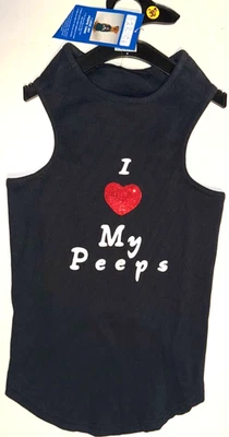 Camisa informal canina 'I Love My Peeps' para perro sin mangas acanalada GRANDE NUEVA Foto 1 de 4