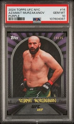 2024 TOPPS UFC NYC # 14 Azamat Murzakanov Purple /25 - PSA 10 POP 1 - Image 1 of 2