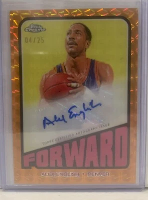 Alex English 2024 Topps Chrome Basketball Orange Auto 04/25 DENVER NUGGETS - Image 1 of 2