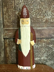 Folk Art Grubby Primitive carved Wood Wooden Belsnickle Santa Father Christmas - Picture 1 of 6