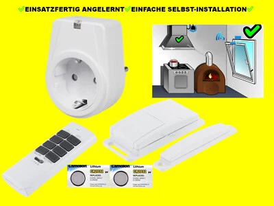 FUNK-ABLUFTSTEUERUNG High-Tech-Set Dunstabzugshaube Fenster-Kontaktschalter Ofen - Bild 1 von 4