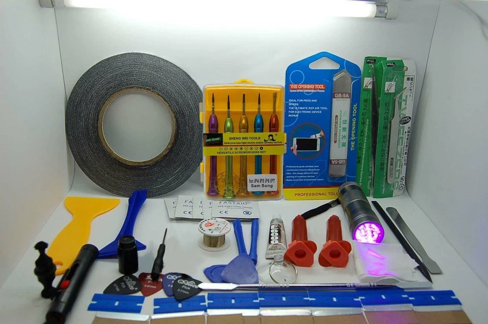 20ml Loca Kleber, Klebeband, Schraubendreher Werkzeug Satz für Handy,Tablet - Bild 1 von 1