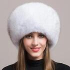 Womens Real Fox Fur Hat Russian Winter Warmer Ear Cap Ushanka Cossack Ski Black
