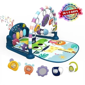 Gimnasio Para Bebe Con Piano De Patada Tapete Con 5 Juguetes Sensoriales De Bebe - Picture 1 of 7