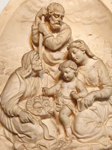 ANTIQUE 19TH SUBLIME FRENCH MEERSCHAUM CARVED DEPTH RELIEF PLAQUE PLATE SIGNED - Picture 1 of 23